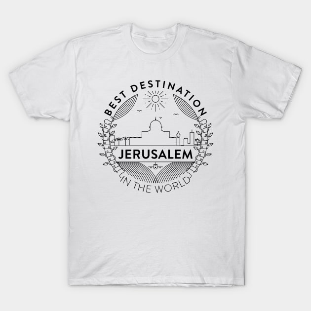 Jerusalem Minimal Badge Design T-Shirt by kursatunsal